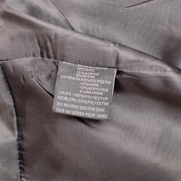 Steve Madden Pea Coat Black & Beige Wool Blend - Picture 7 of 7